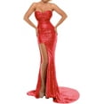 thumbnail image 1 of Women's Mermaid Evening Dress With Slit Sequins Prom Gown, 1 of 7