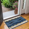 thumbnail image 2 of Blue Gold Wave Marble Pattern Door Rugs,Washable Non Slip Door Mats Indoor,Decorative Door Mats,Entry Mat Indoor for Entrance,Bedroom,Kitchen,Bathroom,30"x17", 2 of 6