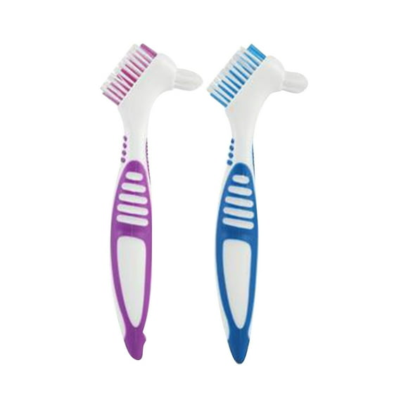 GlamEssence Ensemble de 2 Brosses de Nettoyage pour Dentiers Ensemble de Nettoyant pour Dentiers Hygiène Haut de Gamme pour Soins des Dentiers Outil de Nettoyage pour Dentiers Poils