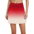 thumbnail image 2 of Tennis Skirts for Women Gradient Color Elastic Waist Tennis Golf Skort Stretchy Casual Athletic Tennis Mini Short Skirts,Red,L, 2 of 6