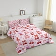 thumbnail image 3 of Erosebridal Cute Plaid Bow Comforter Sets Full Size, Cherry Fruit Comforters & Duvets, Princess Love Heart Decor, Breathable, 3 of 8