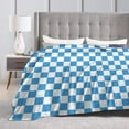 thumbnail image 5 of ZNDUO Lightweight Microfiber Bed Blanket, Scottish Blue Checkerboard Pattern Super Soft Flannel Cozy Throw Blankets, 40"x30", 5 of 8