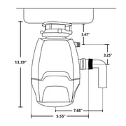Trifecte 3/4HP Garbage Disposal, 3800RPM DC Motor Continuous Feed Food Waste Disposal with Power Cord