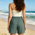 thumbnail image 4 of Women's Elastic Waist Drawstring Casual Straight Leg Shorts, Loose Summer Beach Shorts L, 4 of 7