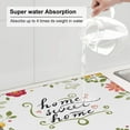 thumbnail image 3 of Uemuo Home Sweet Home Floral Pattern Dish Drying Mat,16*18 inch Absorbent Dish Drainer Kitchen Counter,Large Size Dish Drying Pad for Countertops,Sinks,Draining Racks, 3 of 6