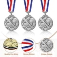 thumbnail image 3 of Uxcell Baseball Games Cap Award Medals with Ribbons, Winner Medals Prizes for Competitions Sports Party Silver, 3 of 7
