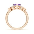 thumbnail image 2 of ANGARA Natural 1.1 Ct. Amethyst with Diamond Heart Ring in 14K Rose Gold for Women (Ring Size: 6), 2 of 8