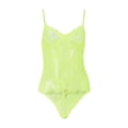 thumbnail image 1 of Women Floral Embroidery See Through Comfortable Bodysuit Plus Size, 1 of 4