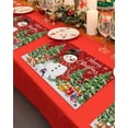 thumbnail image 4 of Winter Snowman Placemats Set of 6 Merry Christmas Xmas Tree Elk Red Heat Insulation Washable Place Mats, Rustic Non-Slip Table Mats for Dining Table Party Kitchen Decor,13x19 Inch, 4 of 4