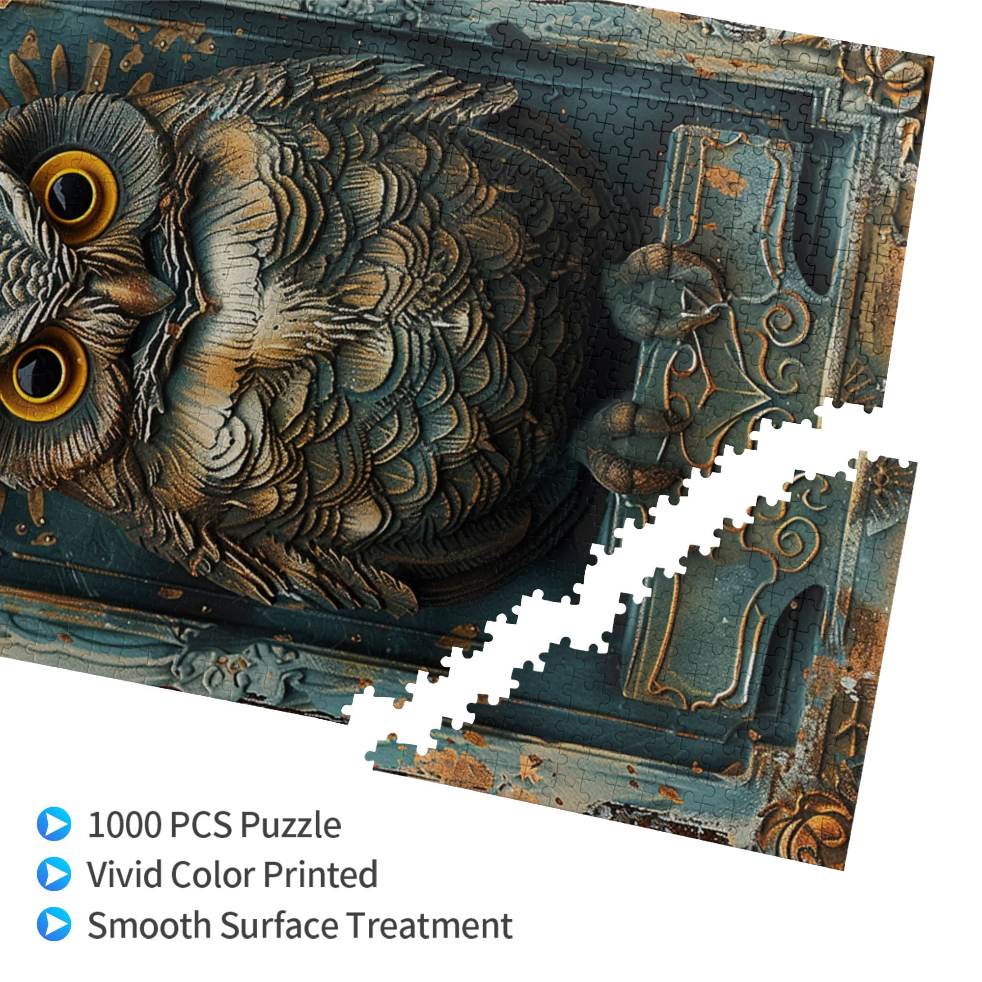 1000 PCS Classic Owl - 1000 Piece Wooden Puzzle For Adults,Funny Artwork For Animal,Characterized By Retro And Vibrant Illustrations Depicting An Owl,Enjoy The Puzzle Solving Process,Stunning Artwork