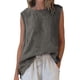 thumbnail image 2 of Craaazy Women's Relaxed Fit Round Neck Tank Top, Solid Color Sleeveless Asymmetric Top, Comfy High Low Hem Casual Vest for Summer Gifts, 2 of 7