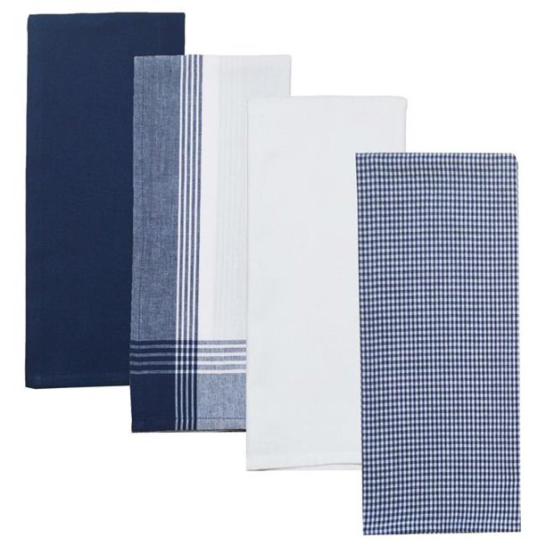 Dunroven House RVARTYNAVY Variety Kitchen Towel, Navy & White Set of