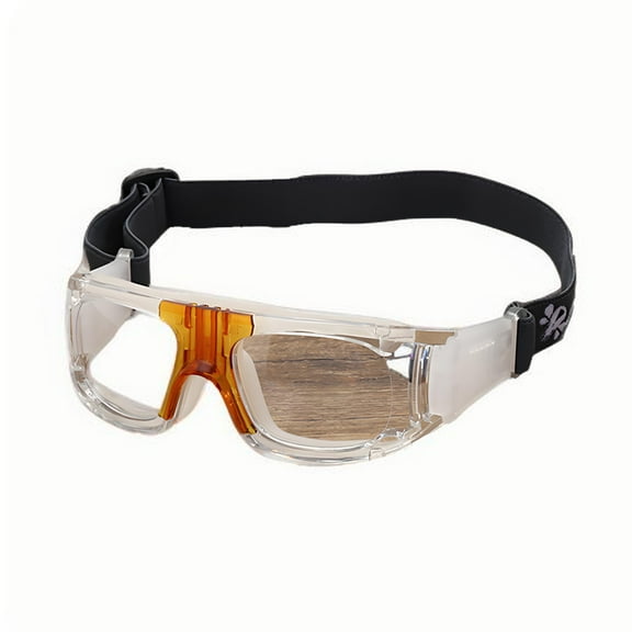 Basketball Soccer Football Sports Eyewear Goggles,Outdoor Soccer Racketball Training Safety Eyewear for Adults Youth (Transparent frame brown cover)