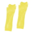 thumbnail image 3 of PMVFHDE Women's Summer Thick Fishnet Stretch Long Gloves, Punk Fingerless Nightclub Party Gloves Yellow,One Size, 3 of 3