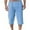 Blue, variant on Summer Akafmk Summer Mens Cotton Linen Shorts,Plus Size Mens Casual Shorts,Men's Loose Casual Solid Color Drawstring Cotton and Linen 3/4 Quarter Waistband Pocket