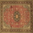 thumbnail image 1 of Ahgly Company Indoor Square Medallion Brown Traditional Area Rugs, 6' Square, 1 of 4