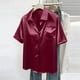 thumbnail image 5 of TaTaai Satin Inspired Cardigan Blouse, Women's Short Sleeve Loose Top, Smooth Soft Pullover, Thanksgiving Fall Wear, Holiday Party and Seasonal Attire Gift, 5 of 8