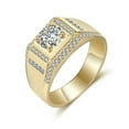 thumbnail image 6 of 11.5mm Men's AAA Zircon Band 18K White/Yellow Gold Filled Wedding Ring Size 7-12, 6 of 8