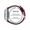 thumbnail image 5 of Bandini Extra Long XL Band Compatible with Apple Watch Leather Band 41mm 40mm 38mm, Men Rally Strap Replacement for Apple Watch Band Series 9 8 7 6 5 4 3 2 SE Sport & iWatch - Red / Silver Hardware, 5 of 8