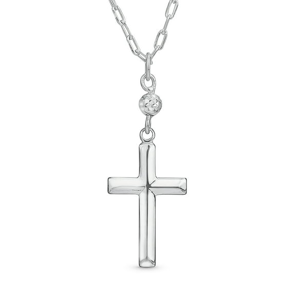 Bling Jewelry Womens Minimalist Petite Religious Pendant Necklace Cross and CZ Accent Sterling Silver