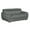 Gray, variant on Titan Furnishings 86" Modern Wood and Leather Sofa with Fiber Back in Black