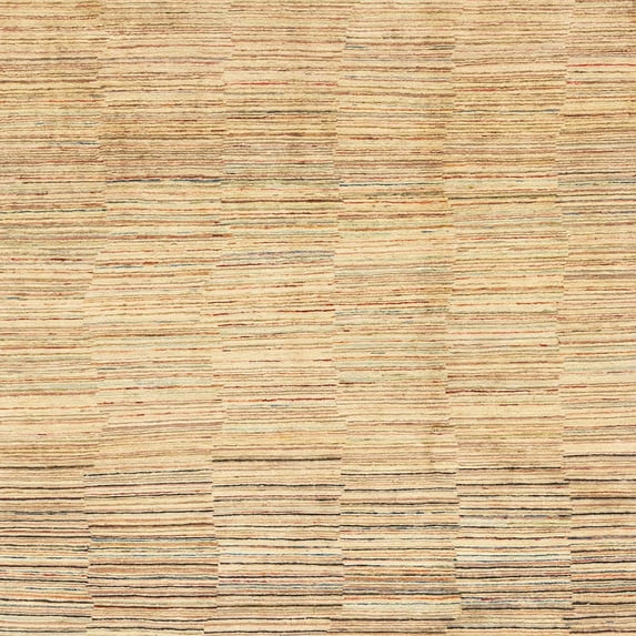 Ahgly Company Machine Washable Indoor Square Abstract Yellow Area Rugs, 6' Square