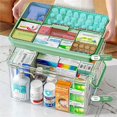 thumbnail image 3 of Multi-Layer Transparent Medicine Storage Organizer with Large Capacity - Durable Plastic Medical Kit for Home & Healthcare Professionals, Easy-to-Clean Emergency Medication Box in Clear Design, 3 of 6