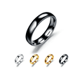 thumbnail image 1 of Anillo De Pareja De Titanio Liso De Acero Inoxidable Simple Xtellar negro, 1 of 4