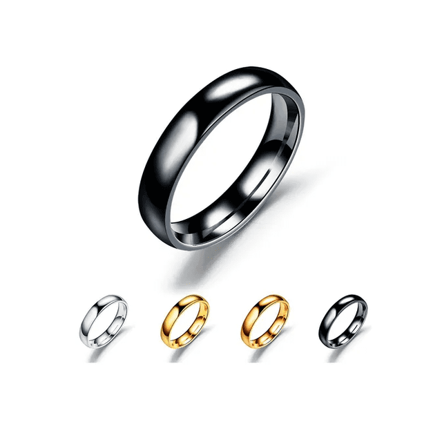Anillo De Pareja De Titanio Liso De Acero Inoxidable Simple Xtellar negro