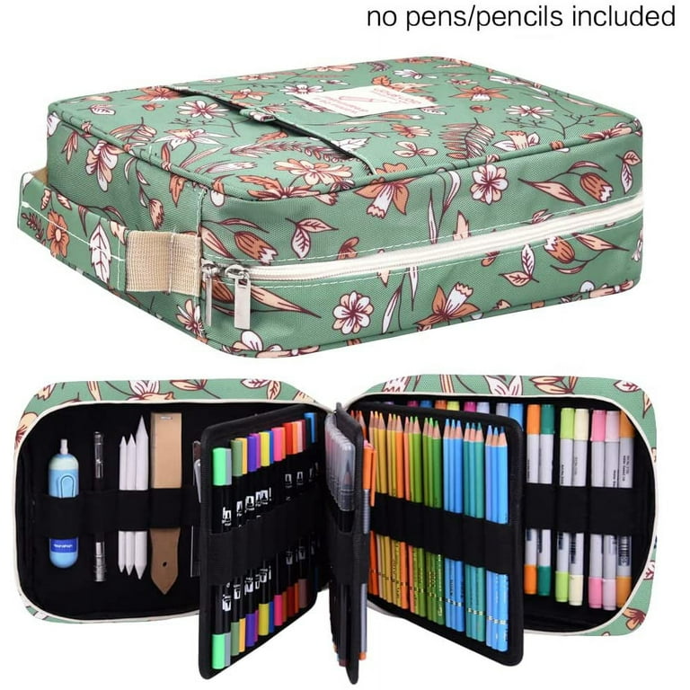 Pencil Case Holder Slot - Holds 202 Colored Pencils or 136 Gel Pens with  Zipper Closure - Large Capacity Pen Organizer for Watercolor Pens & Markers