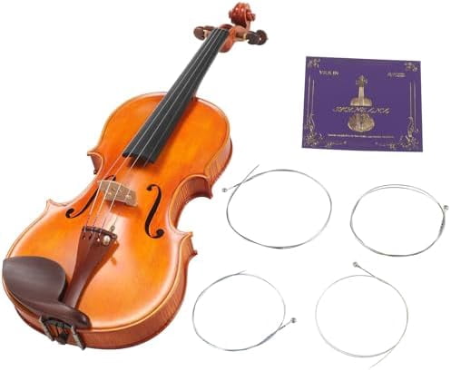 Violin Strings,Violin Strings 4/4 Full Set, Medium Tension - Solid Steel Core, Warm Tone, Economical and Durable – For All Levels