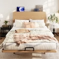 thumbnail image 2 of Queen Size Platform Bed with Headboard, Queen Floating Bed with Charging Station, Bamboo-Made Queen Bed Frame with Support Slats for Teens Adults, Natural, 2 of 11
