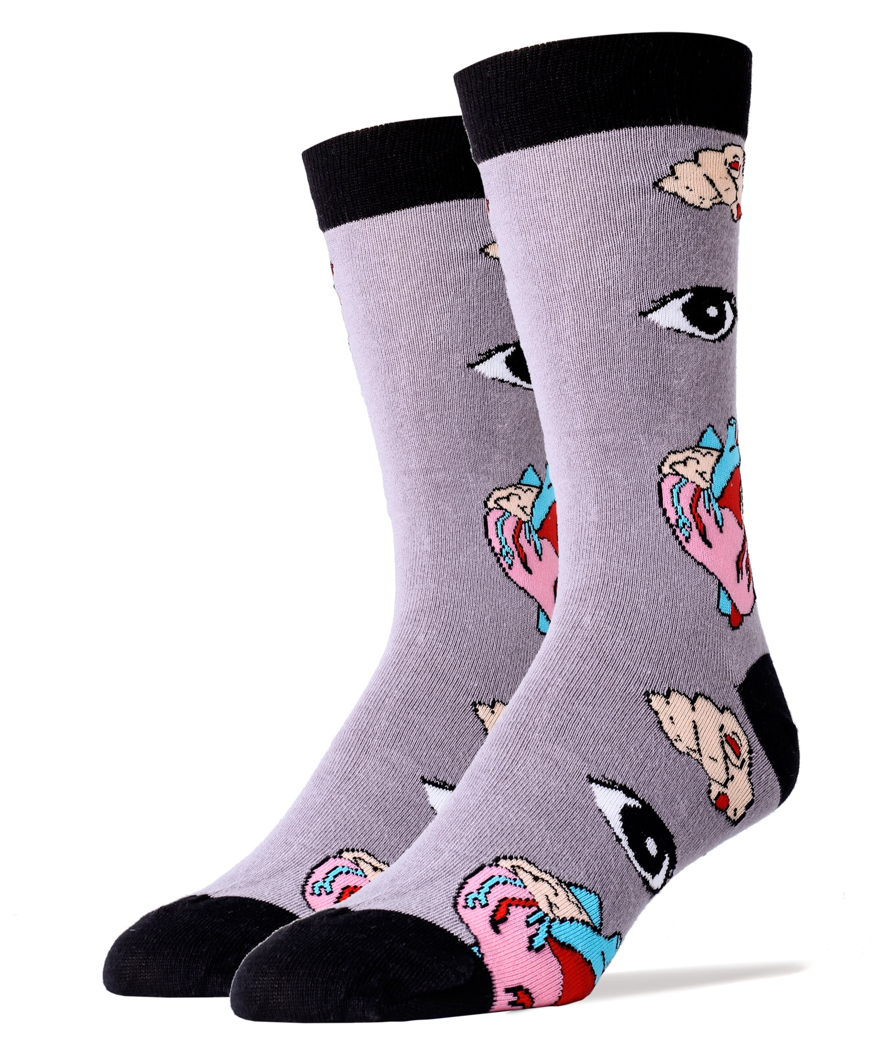 Oooh Yeah Men's Novelty Funny Crew Socks, Eye Heart You, Crazy Fashion