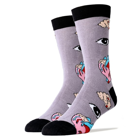 Oooh Yeah Men's Novelty Funny Crew Socks, Eye Heart You, Crazy Fashion Cotton Socks