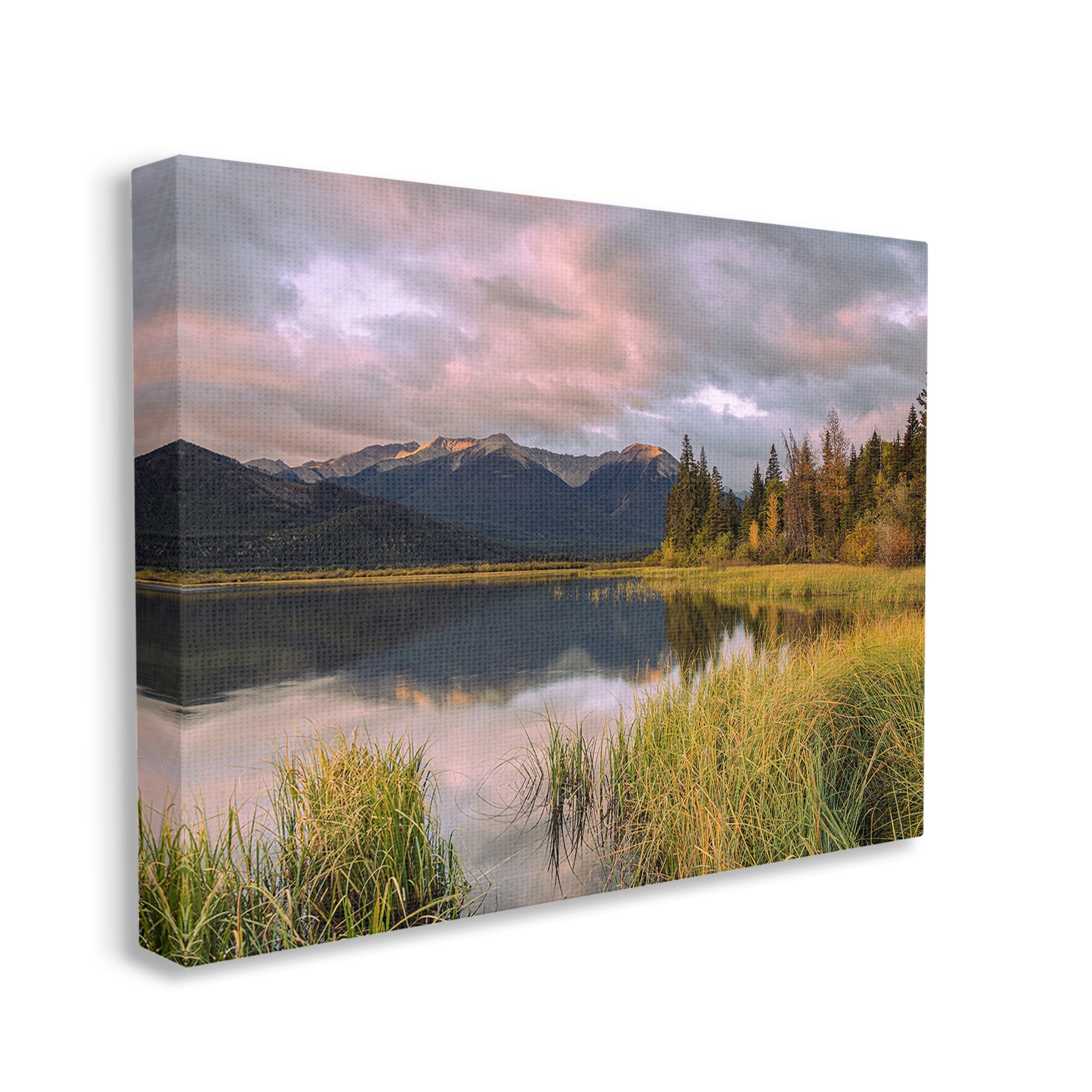 Stupell Industries Lake's Edge Landscape Landscape Photography Gallery Wrapped Canvas Art Print Wall Art, 48 x 36
