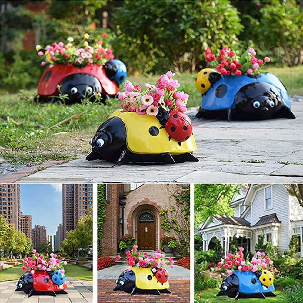 20 Mini Ladybug Garden Ornaments Scenery Craft Plant Pot Fairy Decor JD 