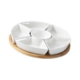 thumbnail image 2 of DOMELAY Divided Food Trays Easy to Store Ceramic Plates for Candy Hotel Entertaining No Rotatable Tray, 2 of 9