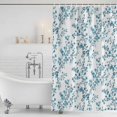 thumbnail image 6 of Small Stall Shower Curtain 36x78 Inch Narrow Half Size Teal Spring Floral Bath Curtains Bathroom Decor, Elegant Pastoral Flowers Waterproof Fabric Shower Curtain Set with Hooks 36 Inch, 6 of 7