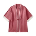 thumbnail image 4 of Guluxicc Men's Linen Shirts Button Short Sleeve Lounge Wear for Summer Beach Vacation, 4 of 4