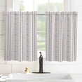 thumbnail image 3 of Beige Grey Striped Kitchen Curtains 63 Inches Long, Vintage Abstract Art Geometric Rod Pocket Window Curtains Panels for Bedroom/Bathroom/Nursery, Light Filtering Treatment Curtains Drapes 52"x63", 3 of 5