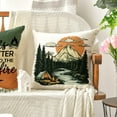 thumbnail image 5 of Life is Better Around The Campfire Throw Pillow Covers 18x18 Inch Set of 4, Camping Let''s Sleep Under The Stars Saying Cusion Case Decoration for Sofa Couch, 5 of 6