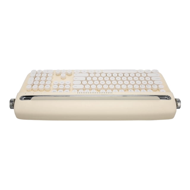 Clavier de Machine à Écrire Sans Fil, Clavier Rétro BT 104 Touches avec Support Intégré, Clavier de Machine à Écrire pour Multi-Appareils, Compatible avec IOS