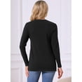 thumbnail image 5 of DARING DIVA Women's Crewneck Ribbed Knit Pullover Long Sleeve Sweater S Black, 5 of 7
