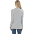 thumbnail image 3 of Pastel by Vivienne Women's Long Sleeve Jersey Cardigan Heather Grey X-Large, 3 of 3