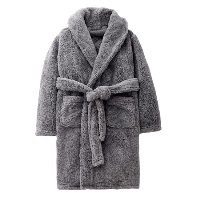 Sonducket Bata de noche para niños, pijama para niños de clima frío cálido, ropa de dormir de manga larga, ropa informal Unisex suave y Pijama Gris