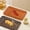 Brown, variant on Nrmrqz Wood Grain Serving Tray | PVC Food Safe Rectangular Snack Platter | 12x9 inch Kitchen Fruit Dessert Tray | Party Picnic Holiday Serving Dish
