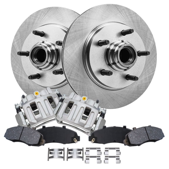 Detroit Axle - Front Brake Kit for 1999-2003 Ford F-150, 2002 Lincoln Blackwood Disc Rotors Ceramic Brake Pads Brake Calipers: 12.13" Front Rotor