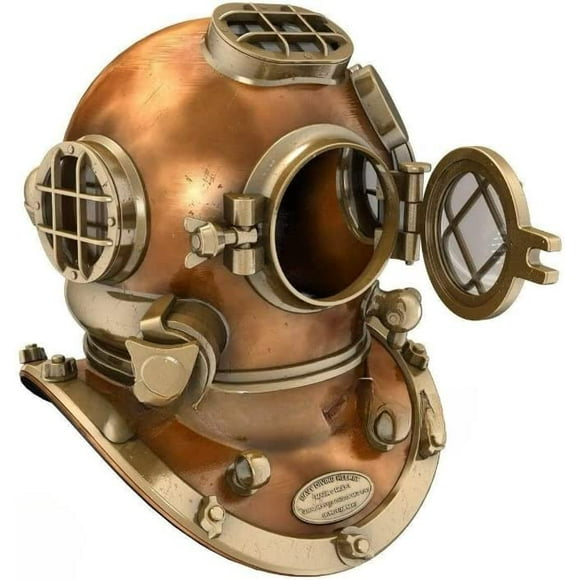 Vintage U.S Navy Mark V Copper Brass Diving Divers Helmet Antique SEA Nautical