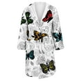 thumbnail image 2 of Long Sleeve Robes for Women Fluffy House Coat Oversized Kimono Women's Sleepwear Spa Womens Bathrobe Purple, 2 of 5