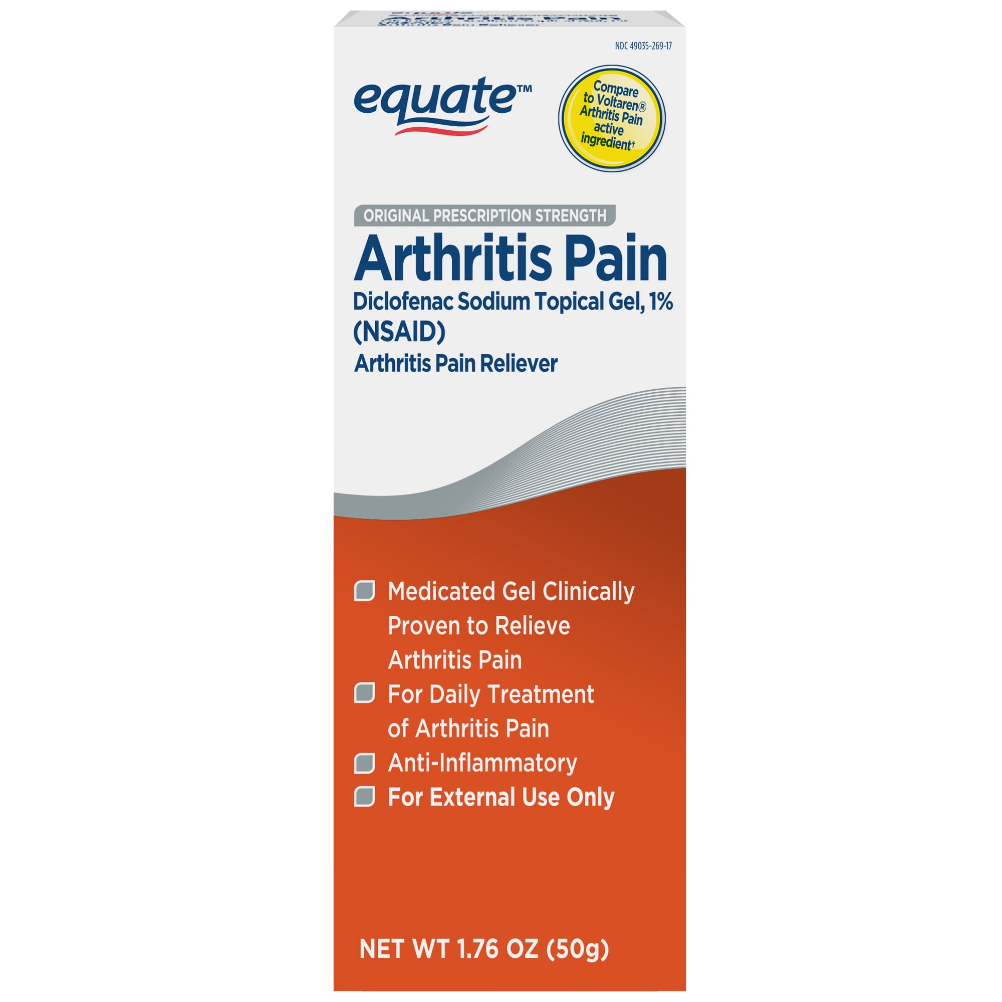 Equate Diclofenac Sodium Arthritis Pain Reliever Gel, 1.7 oz